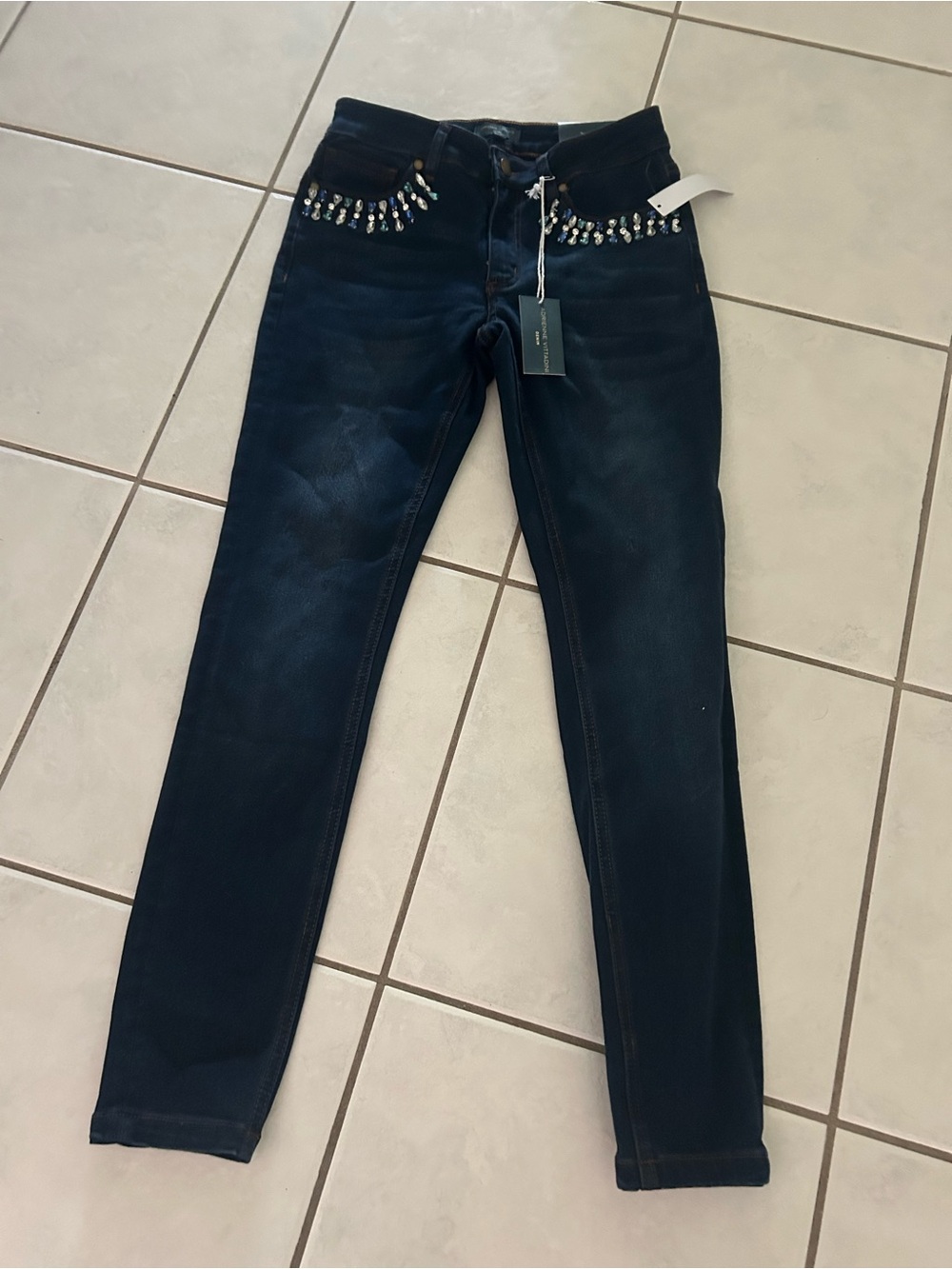 Adrienne Vittadini Dark Blue EVA Classic Skinny Jeans